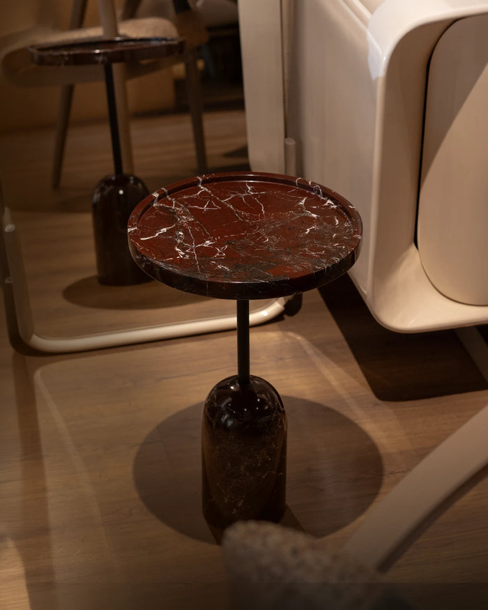 AUREMAR Tava side table in Rosso Levanto