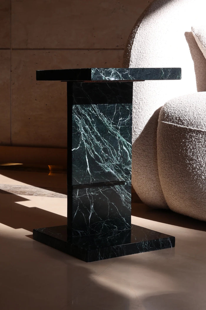 AUREMAR Tivala side table in Indian Green marble