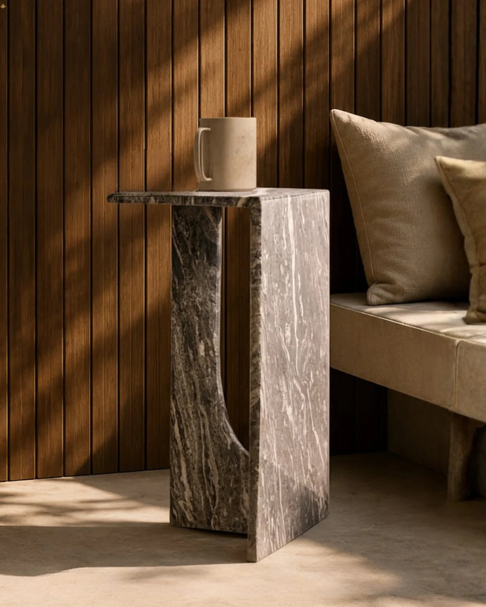 AUREMAR Arco side table in Tandra Grey